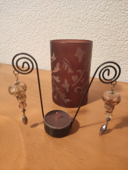 Teelichtglas, satiniert mit Ornamenten