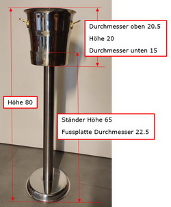 Weinkühler mit Ständer, Inox von Spring